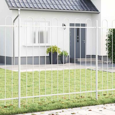 vidaXL Záhradný plot BOXTEL 5 ks 8,5 x 1,5 m Práškovaná oceľ Biela