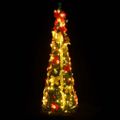 vidaXL Umelý vianočný stromček vyskakovací 50 LED zelený 120 cm