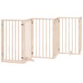 vidaXL Brána pre psa s dverami skladacia 15panely 750cm topoľové drevo