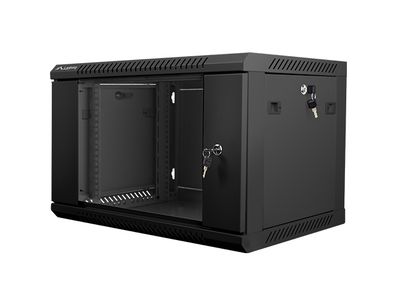 Nástenný rack 19'' 6U 600X450mm čierny flat pack