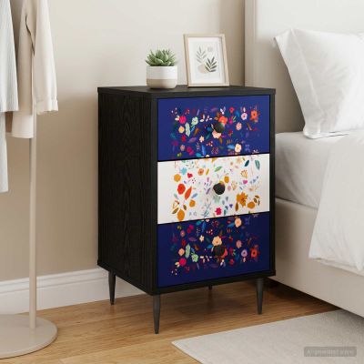 vidaXL Nočný stolík MAINZ Čierny dub 36 x 33 x 61 cm Kompozitné drevo