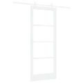 vidaXL Posuvné dvere 83 x 202 cm Masívne borovicové drevo a sklo Biela