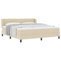 vidaXL Posteľ s pružinovým rámom s matracmi Krémová 180 x 200 cm látka