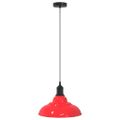 VidaXL Závesná lampa výškovo nastaviteľná E27 lesk červená Ø 31 cm kov