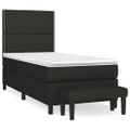 vidaXL Posteľný rám boxspring s matracom čierny 90x200 cm látka
