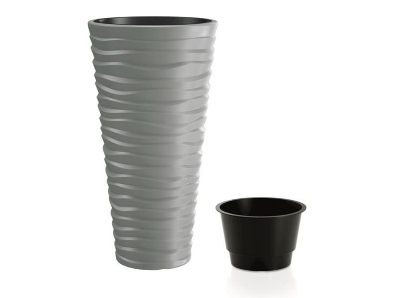 Kvetináč SAND SLIM šedý kameň 29,6cm