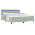 vidaXL LED box s pružinami Svetlosivá 180 x 200 cm Zamat
