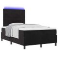 vidaXL LED box s pružinami s čelnou doskou Čierny 120 x 190 cm Zamat