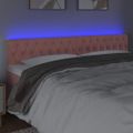 vidaXL Čelo postele s LED ružové 200x7x78/88 cm zamat