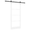 vidaXL Posuvné dvere 93 x 211 cm Masívne borovicové drevo a sklo Biela