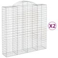 vidaXL Oblúkový gabionový kôš 2 ks 200x50x200/220cm pozinkované železo