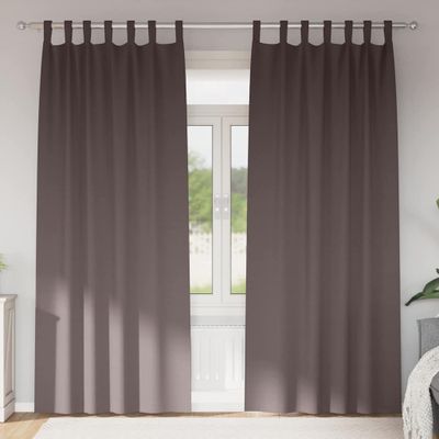 vidaXL Záclony na zatemnenie s krúžkami 2 pcs Tmavohnedá 260 x 140 cm