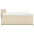 vidaXL Posteľný rám boxspring s matracom krémový 180x200 cm látka