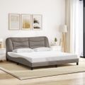 vidaXL Rám postele s LED bez matraca Hvar Taupe 180x200 cm Látka