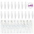 vidaXL Vianočná špirálová guľa 40 ks Strieborná 3 x 11 cm Plast