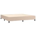 vidaXL Boxspring posteľ matrac a LED kapučínová 200x200 cm umelá koža