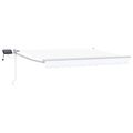 vidaXL Ručná vysúvacia markíza s LED Biely 3,5 x 2,5 m