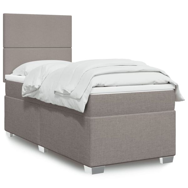 vidaXL Posteľný rám boxsping s matracom sivohnedý 80x200 cm látka