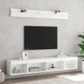 vidaXL 5-dielne TV nástenné skrinky s LED biele kompozitné drevo