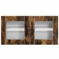 vidaXL Nástenný sklenený kabinet PORTO Dymová dub 80 x 31 x 40 cm
