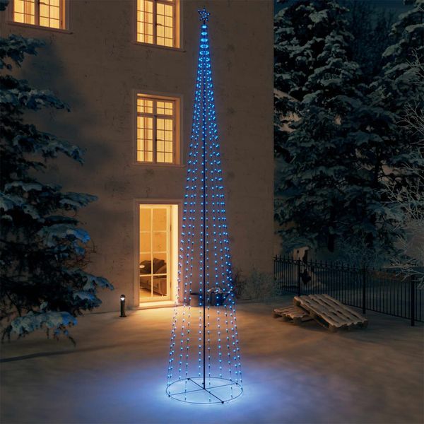 vidaXL Vianočný stromček, kužeľ, 752 LED, modré svetlo 160x500 cm