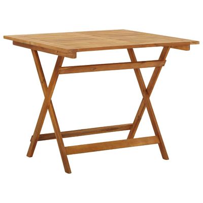 vidaXL Skladací záhradný stôl 90x90x75 cm akáciový masív