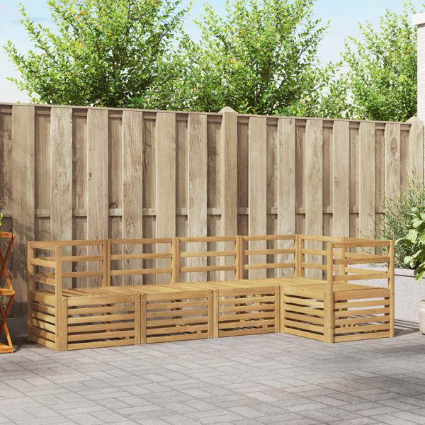 vidaXL Záhradná súprava gaučov 5 pcs Biela 245 x 126,5 x 73 cm