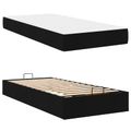 vidaXL Rám postele s matracom 2 ks Čierna látka