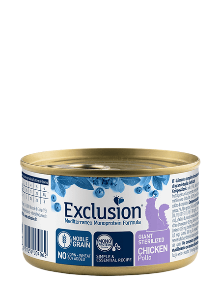 EXCLUSION NGCGCW85 GIANT CAT konzerva pre sterilizované mačky veľkých plemien - kuracie, 85g