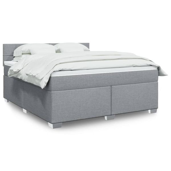 vidaXL Boxspring posteľ s matracom bledosivá 180x200 cm látka