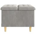 vidaXL Ottoman s Úložným Priestorom Svetlosivá 60 x 60 x 45 cm Zamat