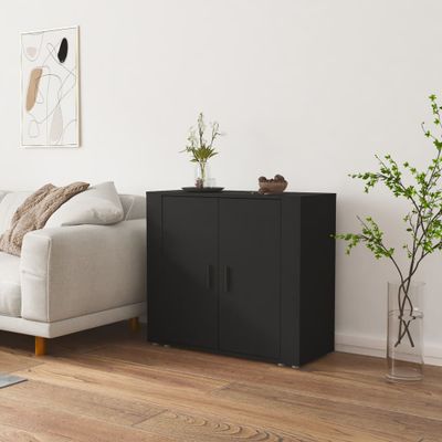 vidaXL Komoda čierna 80x33x70 cm spracované drevo