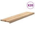vidaXL Schodiskové stupne 20 ks 110x30x2 cm neošetrený dubový masív