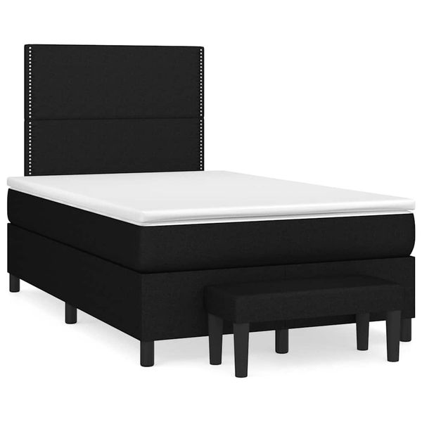 vidaXL Boxspring posteľ s matracom čierna 120x190 cm látka