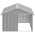 vidaXL Búda pre psa sivá 116,5x153x81,5 cm pozinkovaná oceľ