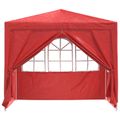 vidaXL Párty stan 250 x 250 x 240 cm Červená PE a oceľ