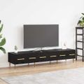 vidaXL TV skrinka 150 x 36 x 30 cm Čierny dub Kompozitné drevo