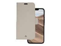 Puzdro s klopou pre mobilný telefón - pebbled full-grain sustainable leather - sand dune - pre Apple iPhone 14