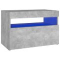 vidaXL Nočný stolík a LED svetlá betónovosivý 60x35x40 cm