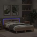 vidaXL Posteľný rám s čelom a LED dub sonoma 120x190 cm
