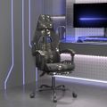 vidaXL Herná stolička s podnožkou čierna a maskovacia umelá koža