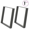 vidaXL Nohy k jedálenskému stolu v tvare U, 2 ks, antracitové, 100 x (72-73) cm, oceľ