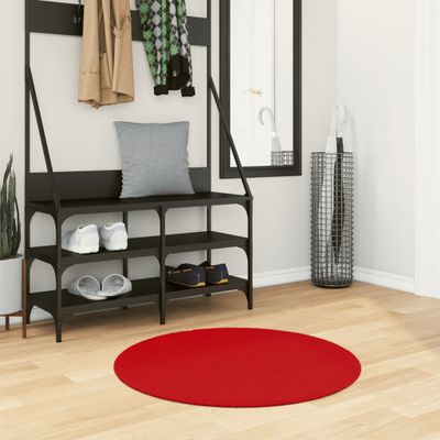 vidaXL Koberec OVIEDO, krátky vlas, červený Ø 80 cm