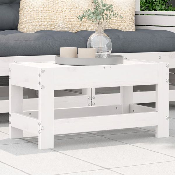 vidaXL Záhradná taburetka biela 62x30x32 cm masívna borovica