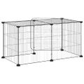 vidaXL 8-panelová klietka pre domáce zvieratá čierna 70x35x35 cm oceľ