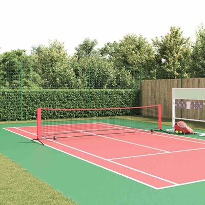 vidaXL Tenisová sieť Čierna a červená 396 x 92 x 87 cm Polyester