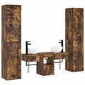 vidaXL Sada kúpeľňového nábytku 5 ks Dymový dub 33 x 34,5 x 160 cm