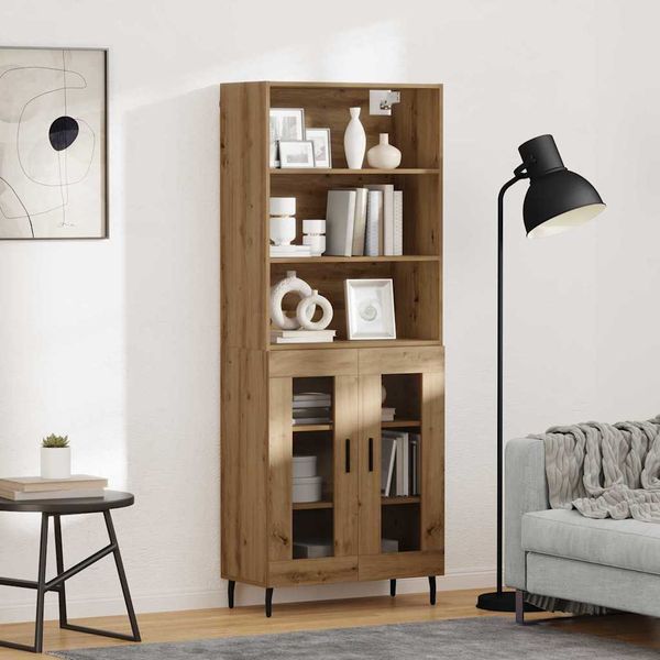 vidaXL Highboard Remeselný dub 69,5 x 34 x 180 cm