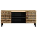 vidaXL TV skrinka čierna 105x33,5x46 cm masívne hrubé drevo mango