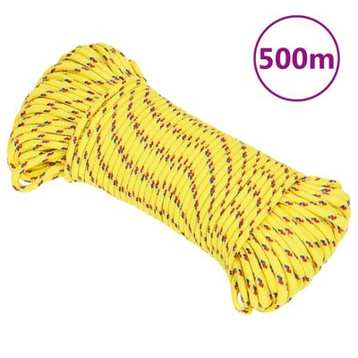vidaXL Lodné lano žlté 5 mm 500 m polypropylén